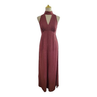 ANTHROPOLOGIE Maeve FARIDA Red Tiny Check Wide Leg Jumpsuit 2