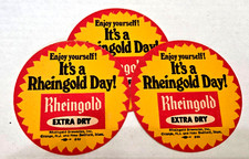 3 unused vintage beer coasters - Rheingold Beer (circa 1960's)