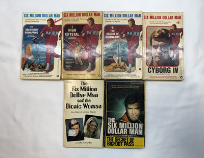 Six Million Dollar Man Paperback books. #2 #3 #5 #6 + Bionic Woman & Bigfoot. 