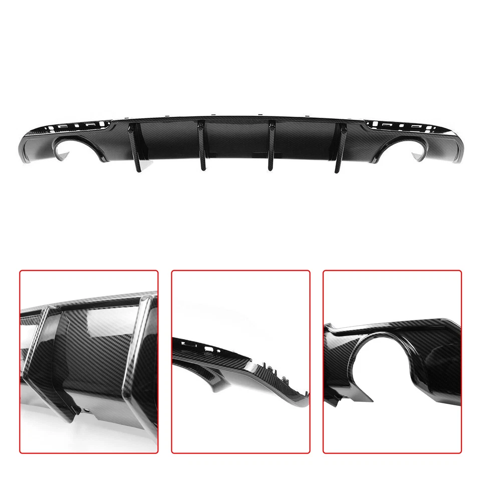 Rear Bumper Diffuser Valance Shark Fins Carbon Fiber For CHRYSLER SRT 300 15-23 - Image 3 of 4