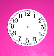Clock Dial Face paper card 2 3/4" Minute Track Arabic white GLOSS round new RefA