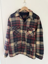 Vintage 70s 80s Flannel Plaid Wool Flannel Sears Outerwear Jacket Men  s 42 Tall