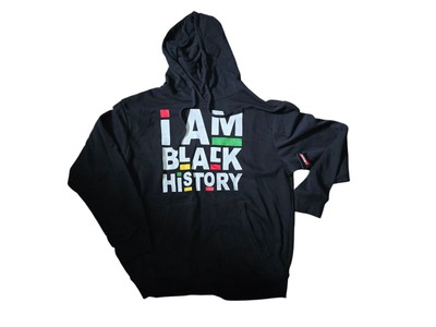 NWT Sz 2XL I Am Black History Hoodie Sweatshirt Black Kangaroo Pocket Streetcore