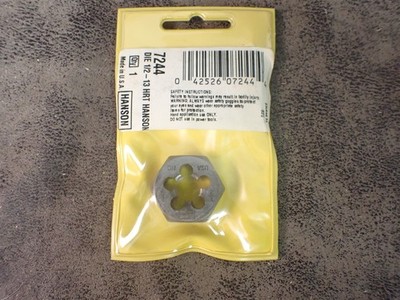 NEW Irwin 7244 High Carbon Steel 1/2''-13 Hex Rethreading Die 1-1/16'' O.D (BN271)