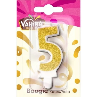 VAHINE bougie pour gâteau d'anniversaire chiffre 5 - Photo 1/2