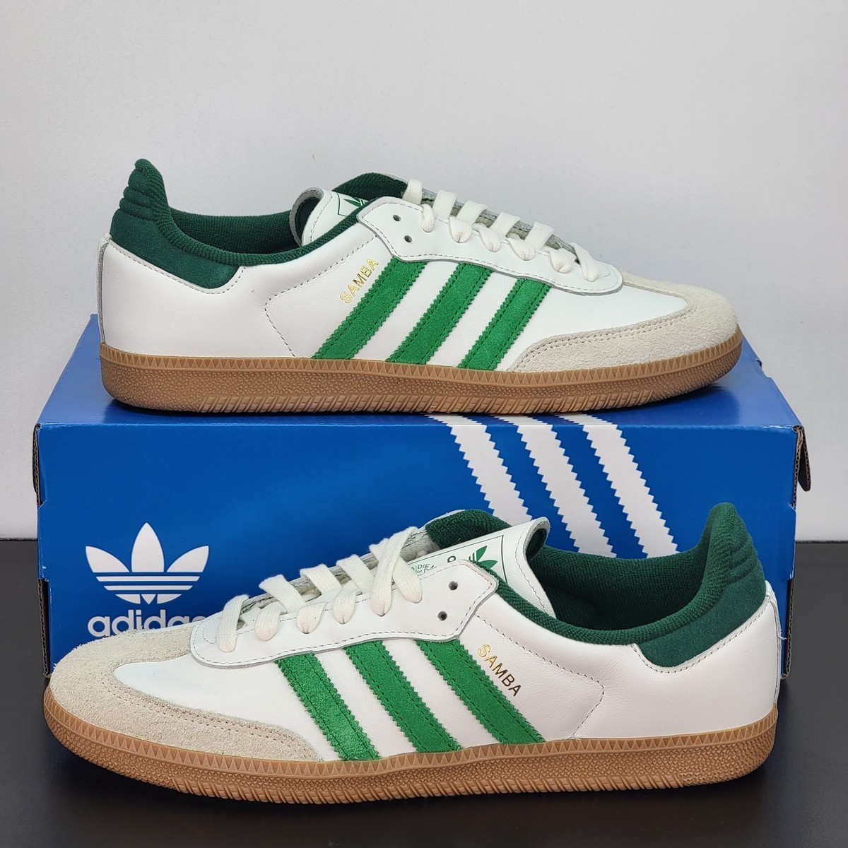 靴  SAMBA OG White Green Adidas Samba OG Men's Size 12 Athletic Shoes White Green Soccer
