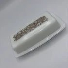 Vintage PYREX Woodland 72-B Covered Butter Dish Milk Glass Made In USA