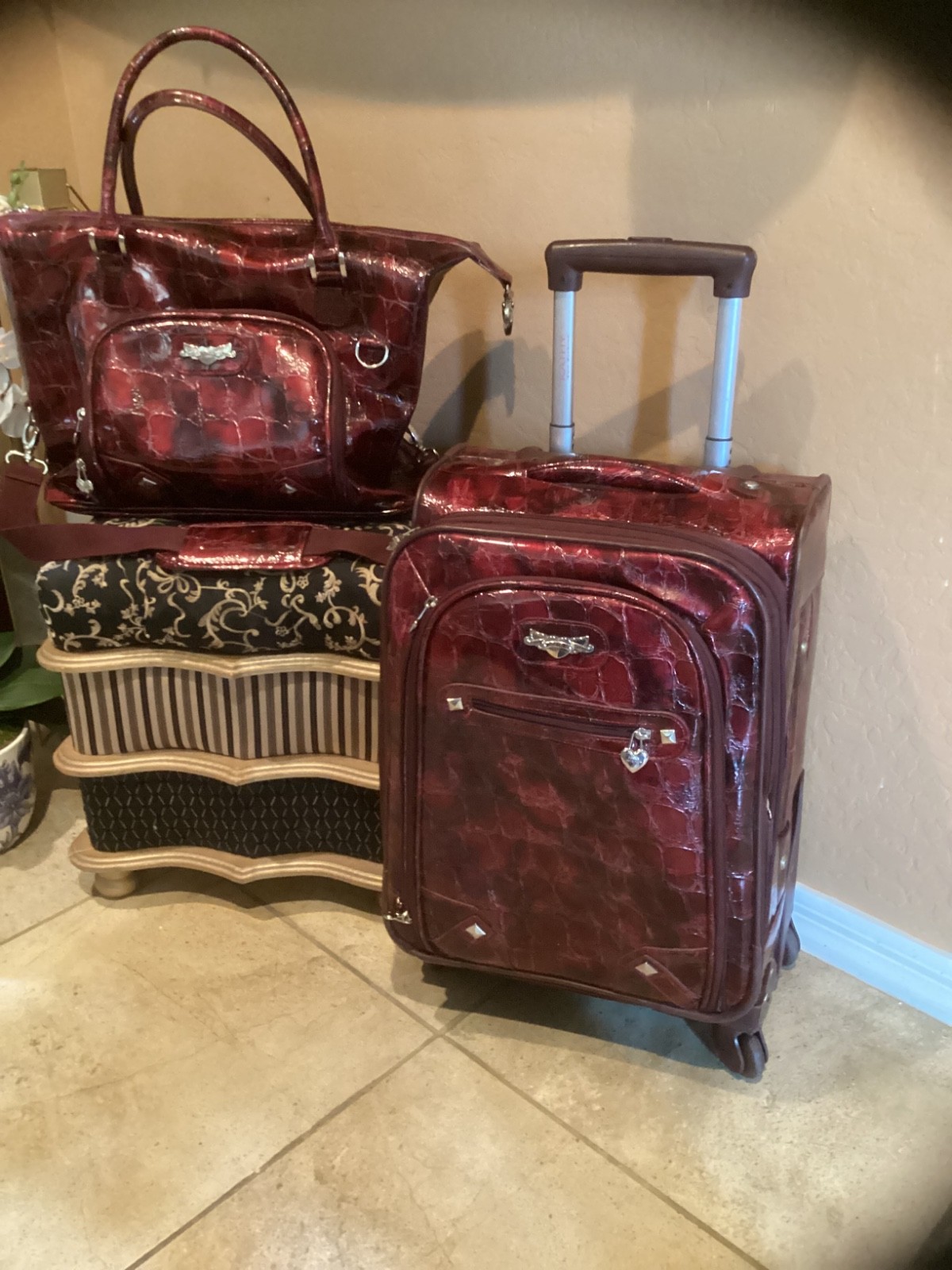 Set In Burgundy Crocco