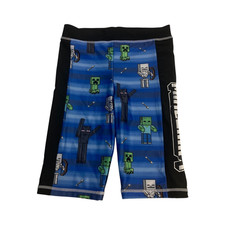 Minecraft Patterned Swim Jammers Boy Sz 10 Fit 64cm Waist Bathers Blue Black