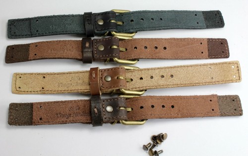 20mm Pilot Look rétro Chrono UHREN WW Urofa Hanhart Heuer f feste Stege BAND 2NB - Bild 3 von 17