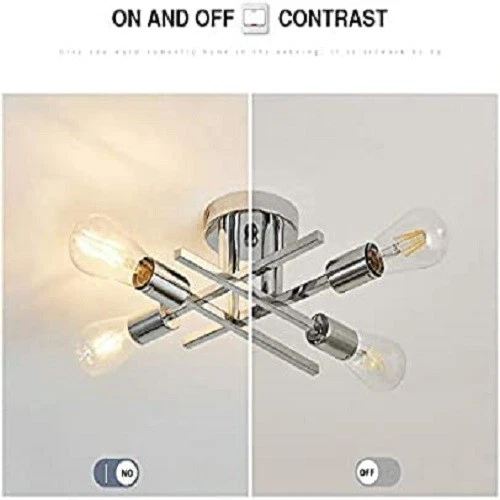 Lampadario Sputnik - Lampada a sospensione in nichel a 4 luci - metà secolo -... - Immagine 3 di 4