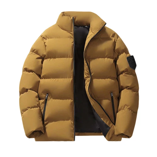 Herren Stehkragen Winter Baumwolle Daunen Puffer Jacke Mantel Reißverschluss Taschen Warm - Bild 9 von 40