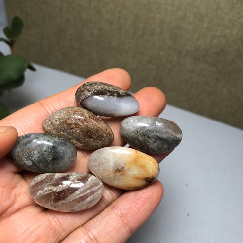 6pcs Natural Thousand layer ghost polished/rough Crystal specimens 44g A6861