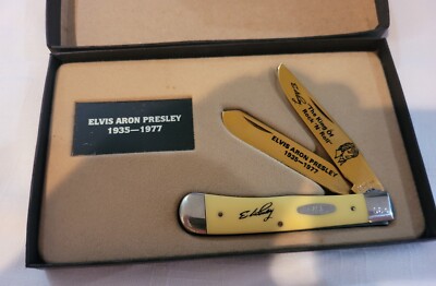 CASE XX USA 7 DOT 1983 3254 ELVIS PRESLEY YELLOW TRAPPER VINTAGE