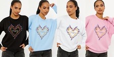 Womens Oversized Sweater Jumper Ladies Embroidered Sweat Sweatshirt Pullover Top