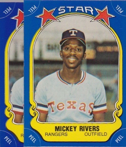 1981 Fleer Baseball Sticker Lot (2) Mickey Rivers Rangers NMMT *52945