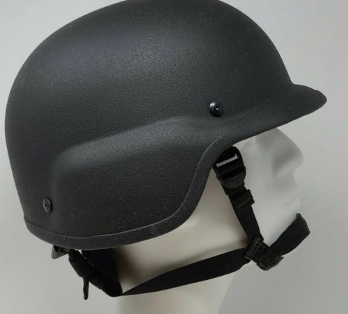 United Shield PST SC650 Ballistic IIIa Police Riot Helmet XL w/ Harness Black - Picture 2 of 12
