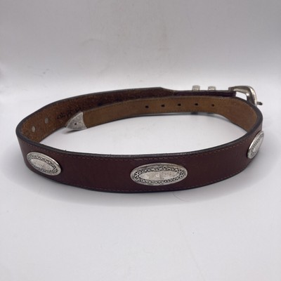 Brighton Vintage Distressed Taper Ornament Western Brown Leather Belt Taper Ornament Belt - Brighton main image 3