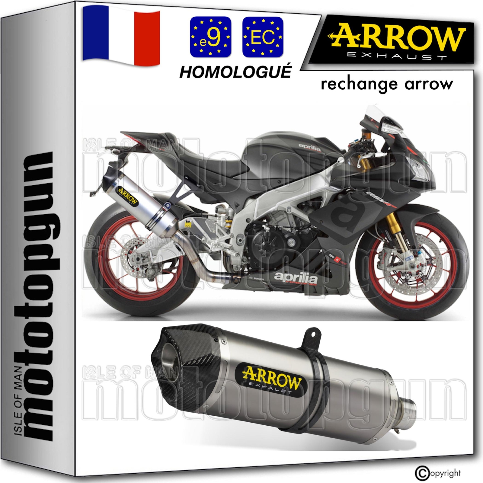 Échappement Arrow Race-Tech Aprilia RSV4 2015 gain de puissance