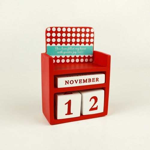 2PK Wooden Block Perpetual Calendar Desktop , Free Gift offered Per order - Picture 4 of 20