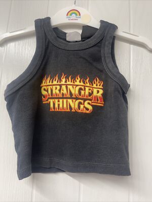 Zara Mädchen Cropped Stranger Things Trägershirt Alter 7 Jahre Tanktop