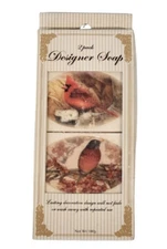 Greenbrier International Designer Soap 2-Pack Cardinals Nature Scene No Fade