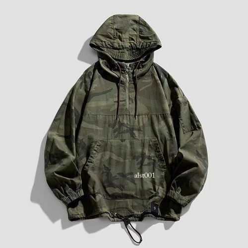 Herren 100 % Baumwolle Tarnjacke Armee grün Pullover Taschenmantel Top Shirt - Picture 9 of 17