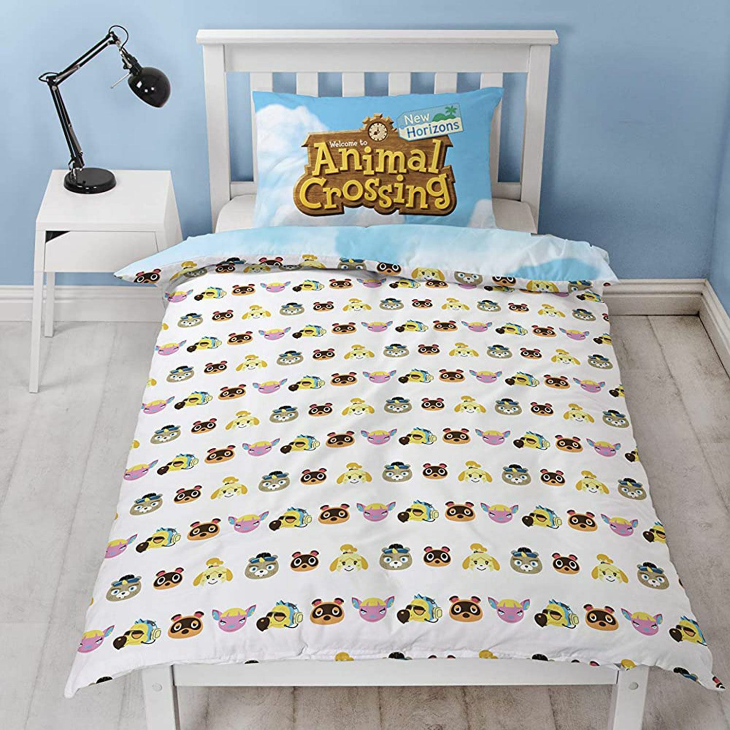 Animal Crossing Spiaggia Set Copripiumino Singolo Ragazze Lenzuola Reversibili