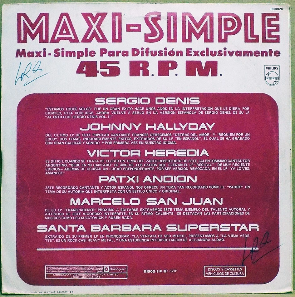JOHNNY HALLYDAY In Spanish Argentina 45 rpm Promo 12" Requiem / Detras Del Amor Foto 2 de 4
