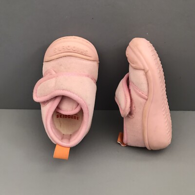 Skidders Gripper Infant French Terry Slipper Shoes Pink 12M