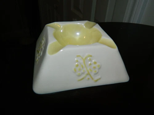 Vintage ASHTRAY Thorn Pattern by Belleek Pottery, Made in Ireland, Square 4"