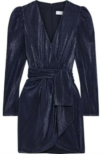 NEW JONATHAN SIMKHAI SPENSER WRAP PLISSE-LARME MINI DRESS 420-1072-M SIZE S $495 - Picture 5 of 12