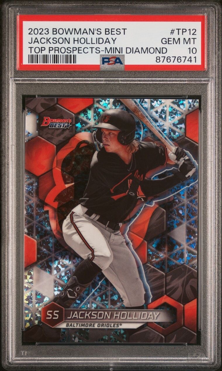 2023 Bowman's Best TP-12 Jackson Holliday Top Prospects Mini-Diamond /299 PSA 10
