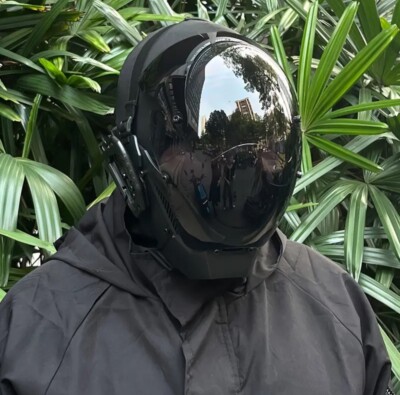 JAUPTO Cyberpunk Robocop Mask - Futuristic Sci-Fi Cosplay Gear