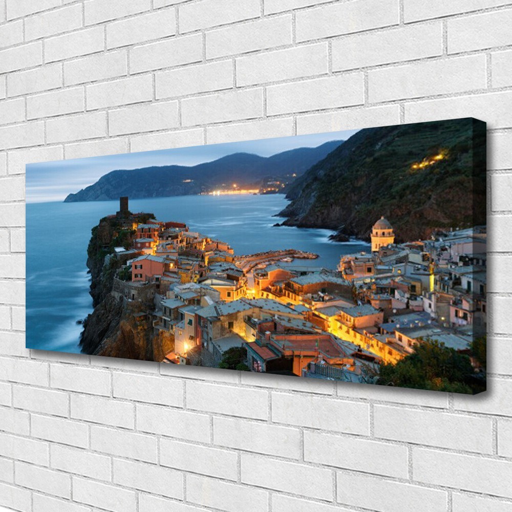 Impression sur toile xxl 125x50 cm pour illuminer un salon sombre et sans relief