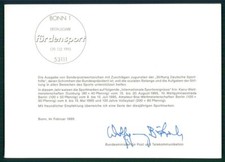 BRD MINISTERKARTE 1995 SPORT BOXEN GYMNASTIK RUDERN MINISTER CARD RAR !! h6518