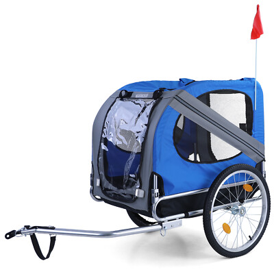 Remorque vélo pour chien bleu luxe jusqu'à 30 kg pliable PRO SPORT LIGHTS