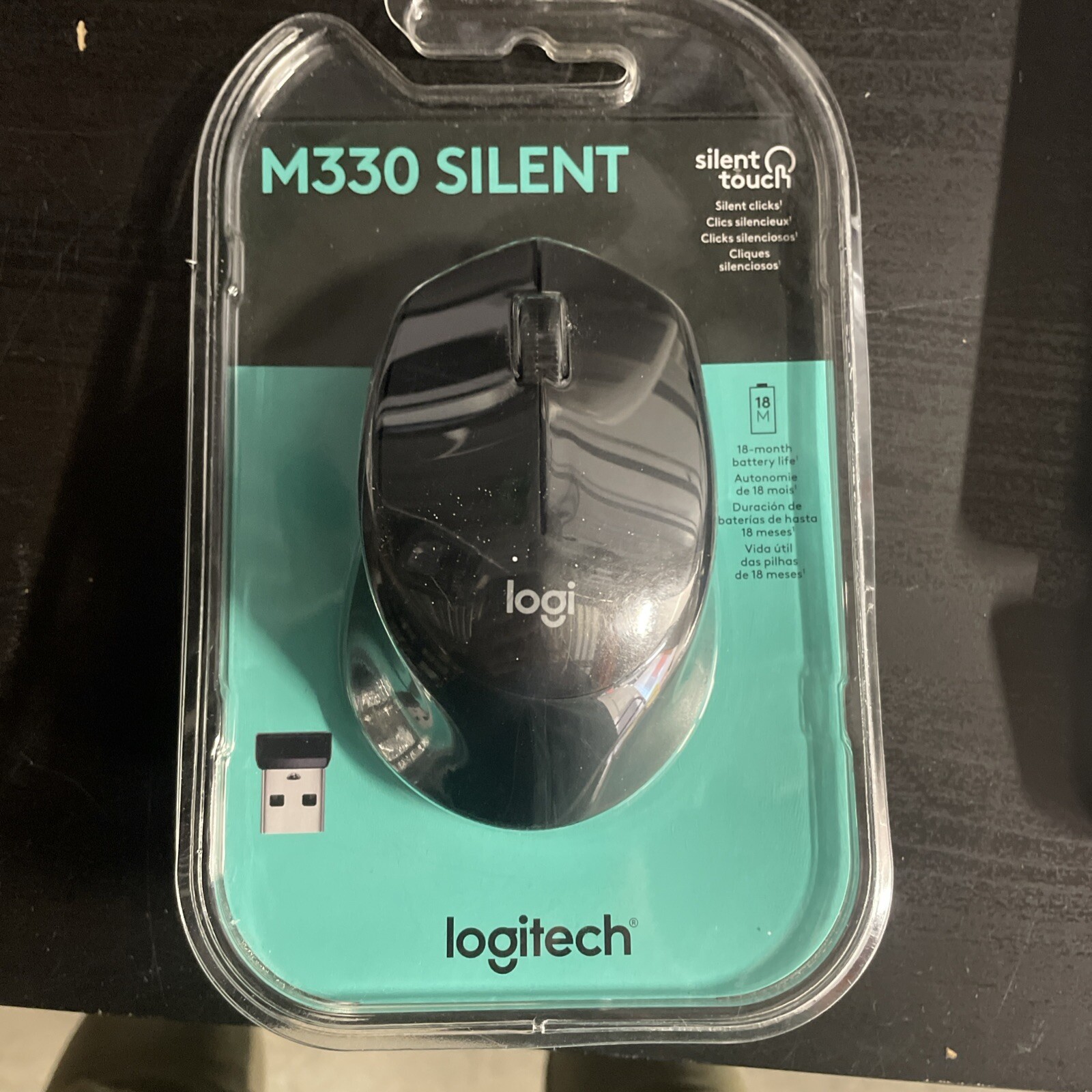 Logitech M330 Silent Plus Wireless Mouse 1000 DPI Black 910-004905