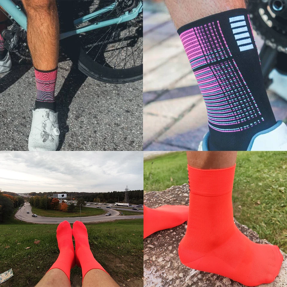 Summer Breathable Cycling Socks Men Anti Slip Seamless Aero Bike Wearproof Socks - Image 2 of 4