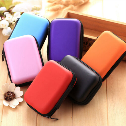 Hard Case Bags Headset Earphone Cable Carry Storage Box for Phone USB Cable - Picture 1 of 20