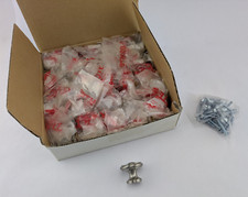 Box of 25 - Cabinet Drawer Knob Pull 1-1/4" - Solid Brass - Satin Nickel Finish