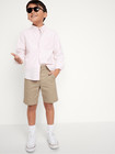 Old Navy Boys Rolled Oats Khaki Uniform Chino Shorts Size 12, Adjustable Waist
