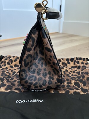 NEW* Dolce & Gabbana Miss Sicily DG Family Leather Satchel