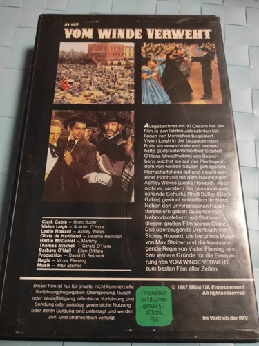 VOM WINDE VERWEHT - MGM VHS RARITÄT - Kassette original verschweißt - 1 & 2 TEIL - Bild 3 von 11