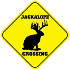 Yellow Aluminum Crossing Sign Jackalope Cross Xing Style B Diamond Street Signal