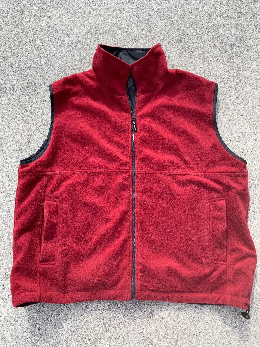 Mens red fleece vest clearance