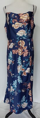 *NWT* Tsher Womens Size XL Floral Print Satin Dress #639