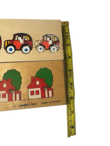 Simplex Vintage Wood Peg Puzzle House and Willis Toys Puzzle Cars Toy READ - Picture 16 of 16