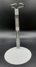 Unbranded White Metal Adjustable Doll Stand with Round Base Pre-Owned