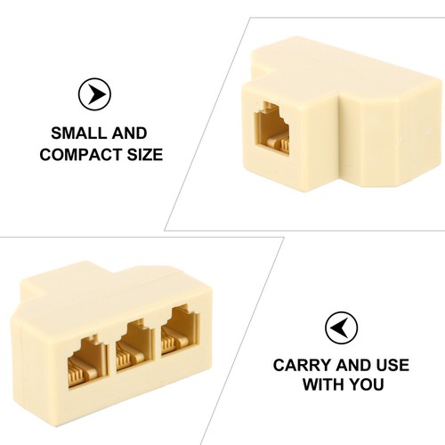 2 Count Three Way Phone Line Splitter Rj11 Male to Female Adapter - 第 3/12 張圖片